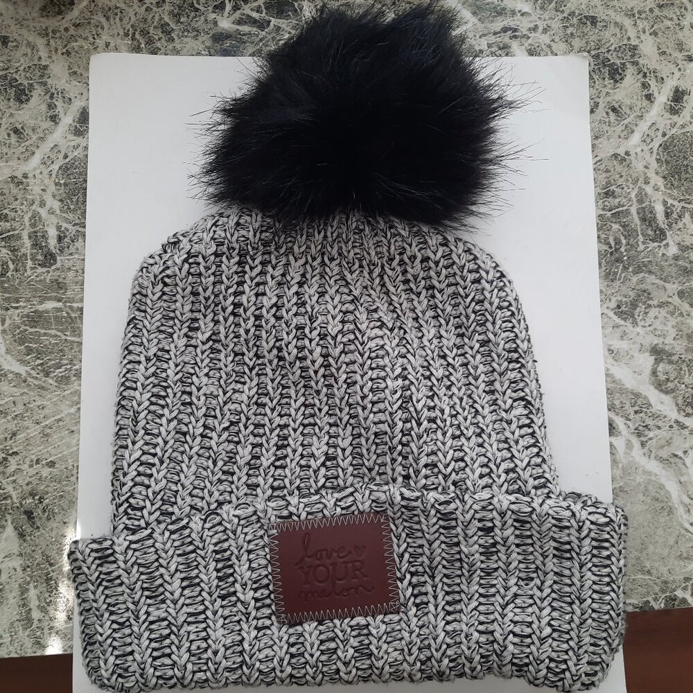 Love Your Melon Beanie Hat  One Size  Knitted  Pom Pom